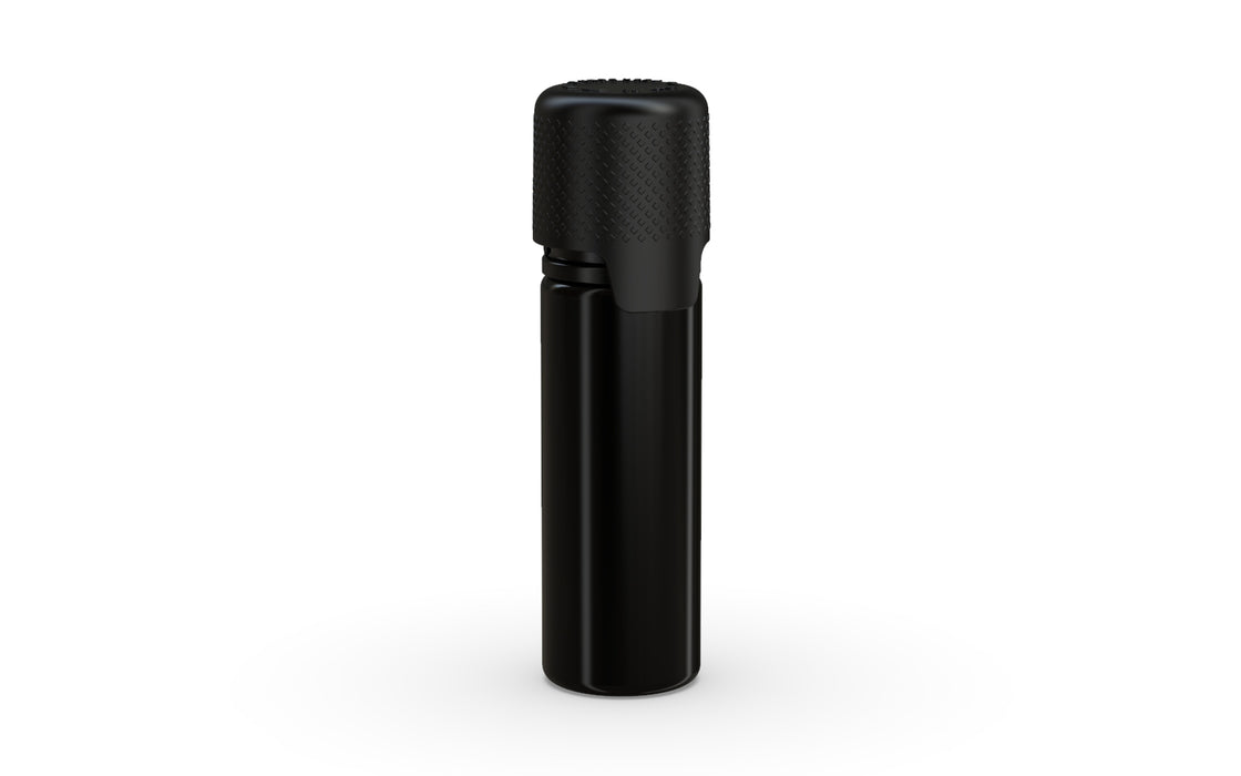 Aviator 16.5ML Bottle With Inner Seal & Tamper Evident Breakoff Band - Clear Natural Bottle / Opaque Black Cap
