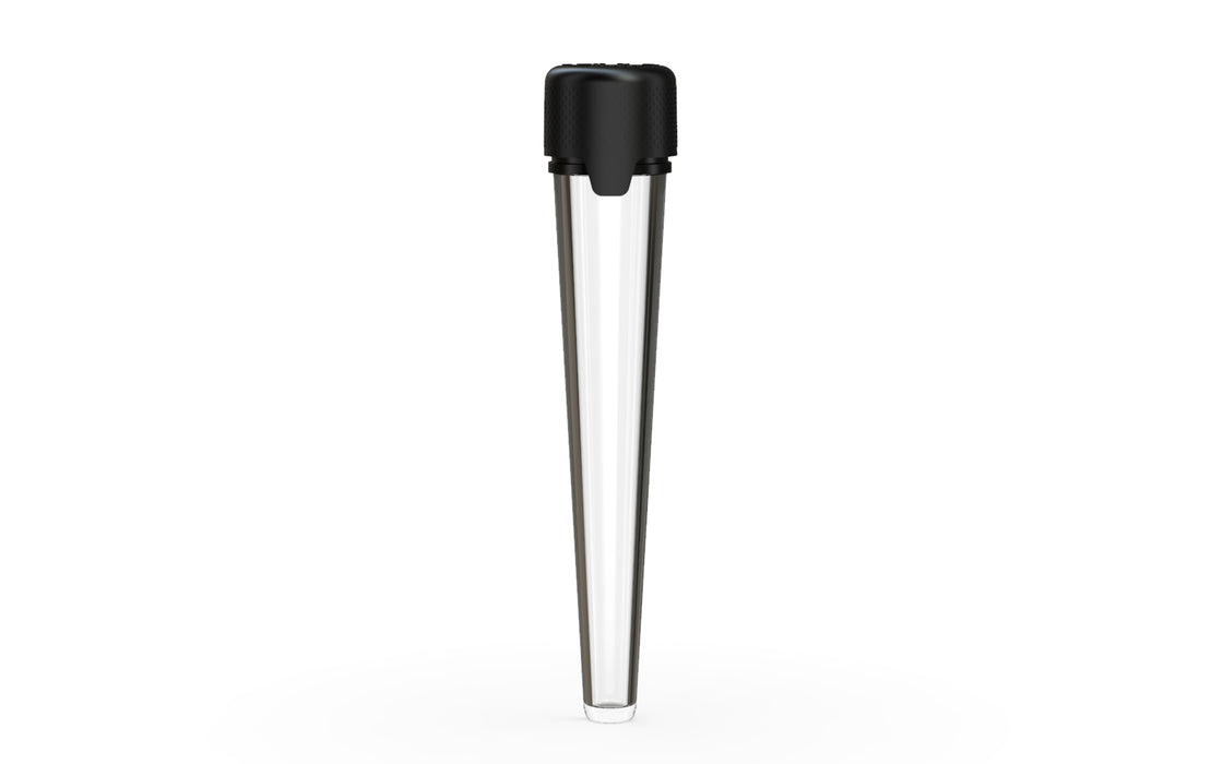 Aviator CR - Tube 113MM with Inner Seal & Tamper - Clear Natural Transparent with Opaque Black Lid