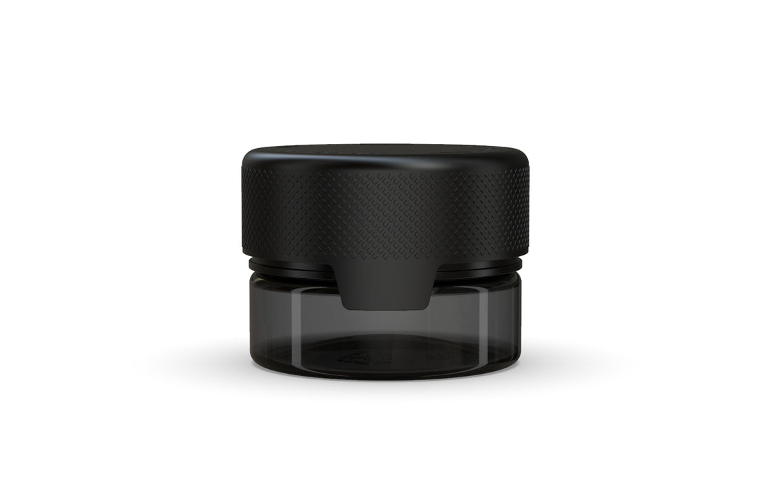 30CC/1FL.OZ/30ML Aviator CR - Container With Inner Seal & Tamper - Translucent Black With Opaque Black Lid