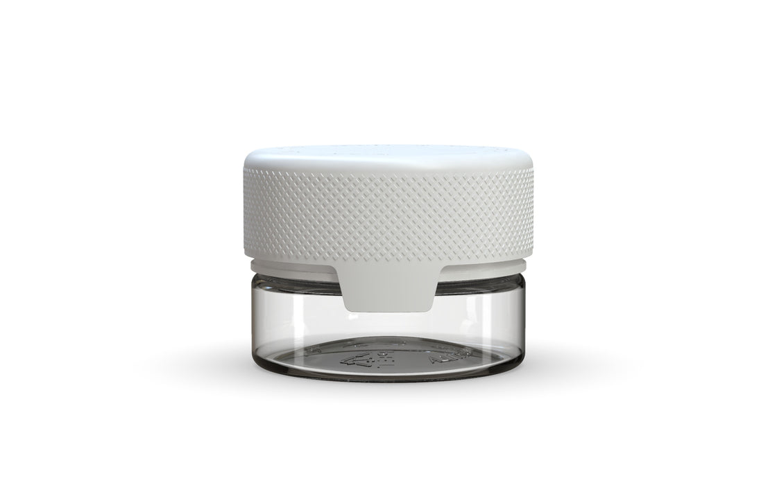 30CC/1FL.OZ/30ML Aviator CR - Container With Inner Seal & Tamper - Clear Natural With Opaque White Lid
