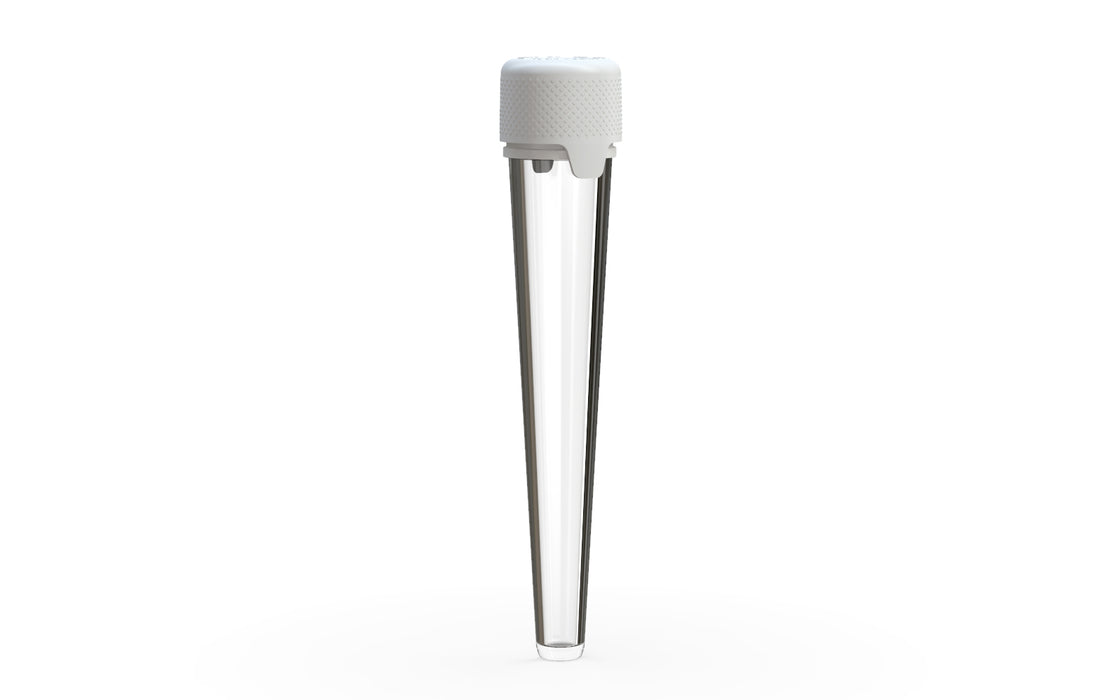 Aviator CR - Tube 113MM with Inner Seal & Tamper - Clear Natural Transparent with Opaque White Lid