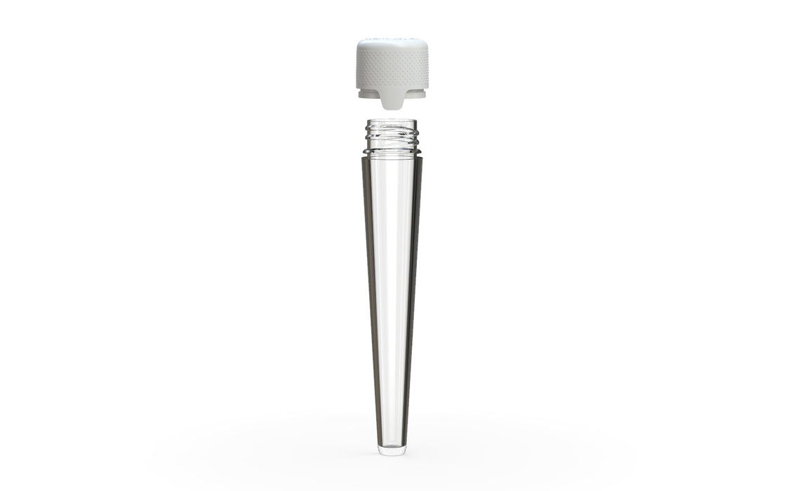 Aviator CR - Tube 113MM with Inner Seal & Tamper - Clear Natural Transparent with Opaque White Lid
