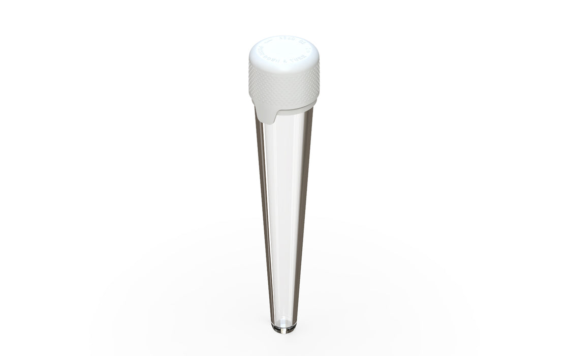 Aviator CR - Tube 113MM with Inner Seal & Tamper - Clear Natural Transparent with Opaque White Lid