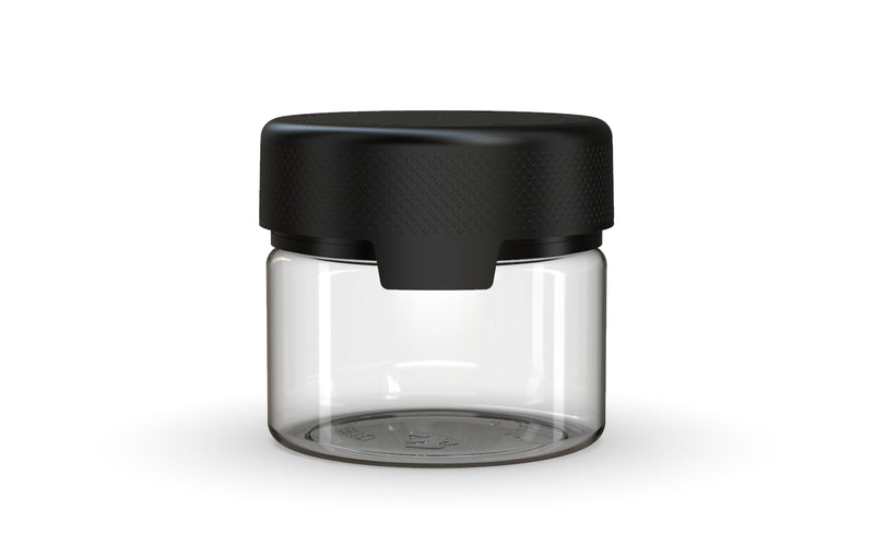 300CC/10FL.OZ/300ML Aviator CR - XL Container With Inner Seal & Tamper - Clear Natural With Opaque Black Lid - Copackr.com