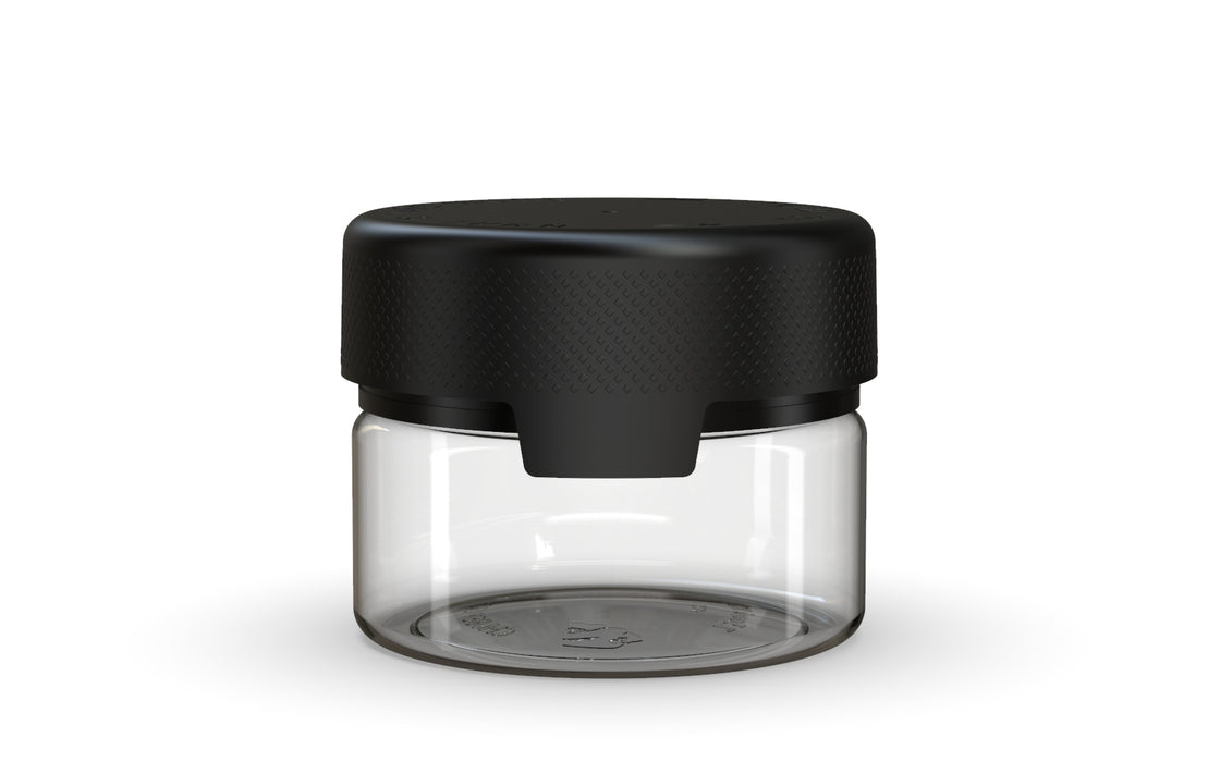 220CC/7.5FL.OZ/220ML Aviator CR - XL Container With Inner Seal & Tamper - Clear Natural With Opaque Black Lid