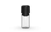 Aviator 10ML Bottle With Inner Seal & Tamper Evident Breakoff Band - Clear Natural Bottle / Opaque Black Cap - Copackr.com
