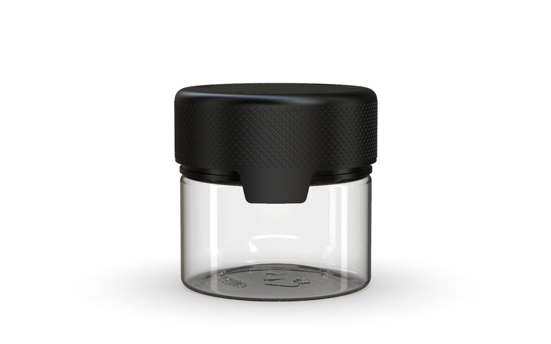 60CC/2FL.OZ/60ML Aviator CR - Container With Inner Seal & Tamper - Clear Natural With Opaque Black Lid - Copackr.com