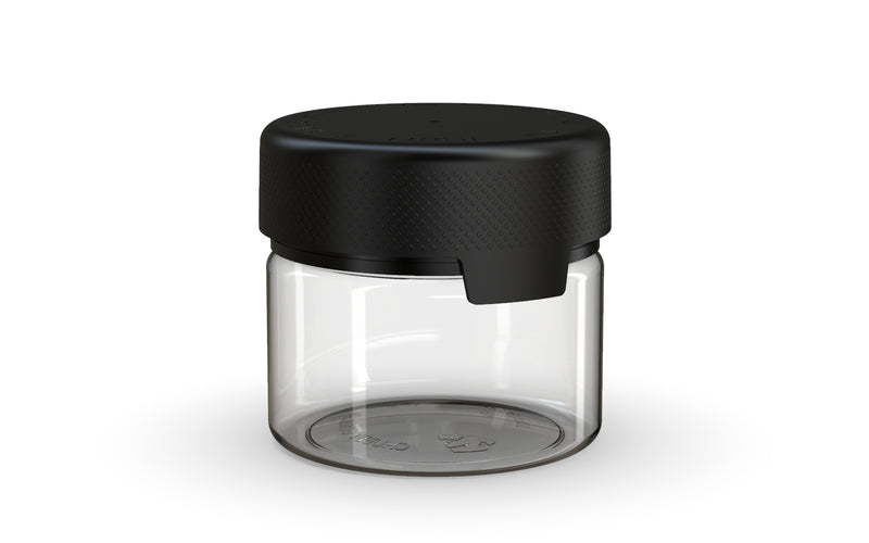 300CC/10FL.OZ/300ML Aviator CR - XL Container With Inner Seal & Tamper - Clear Natural With Opaque Black Lid - Copackr.com