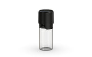 Aviator 10ML Bottle With Inner Seal & Tamper Evident Breakoff Band - Clear Natural Bottle / Opaque Black Cap - Copackr.com