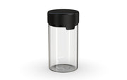 150CC/5FL.OZ/150ML Aviator CR - Container With Inner Seal & Tamper - Clear Natural With Opaque Black Lid - Copackr.com