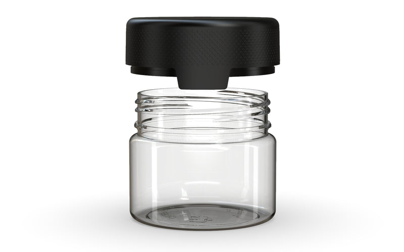 300CC/10FL.OZ/300ML Aviator CR - XL Container With Inner Seal & Tamper - Clear Natural With Opaque Black Lid - Copackr.com