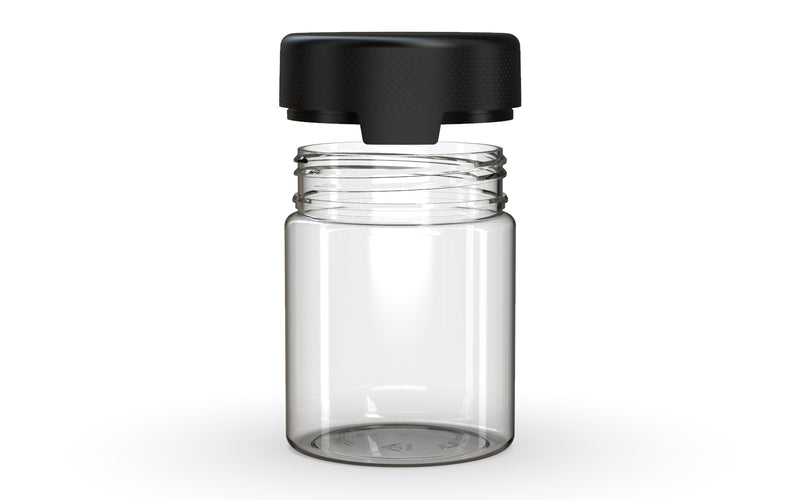 550CC/18.5FL.OZ/550ML Aviator CR - XL Container With Inner Seal & Tamper - Clear Natural With Opaque Black Lid - Copackr.com