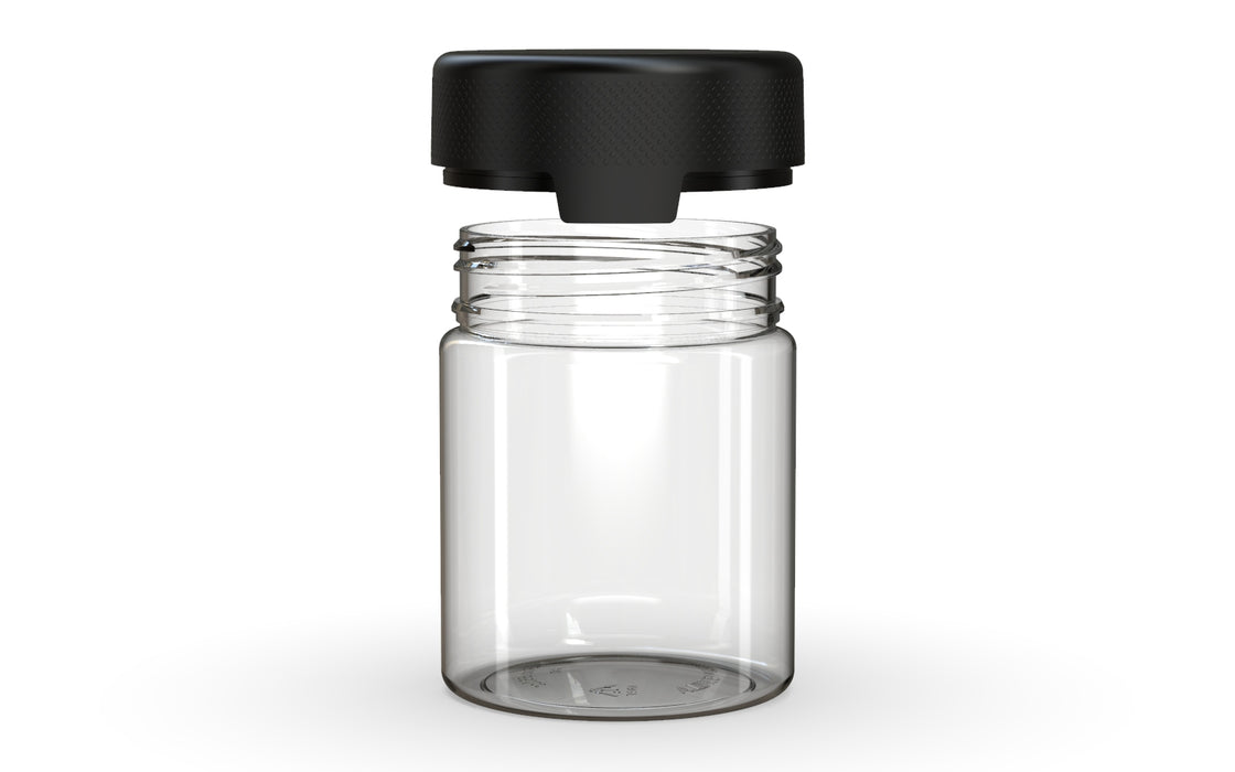 550CC/18.5FL.OZ/550ML Aviator CR - XL Container With Inner Seal & Tamper - Clear Natural With Opaque Black Lid