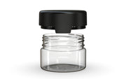220CC/7.5FL.OZ/220ML Aviator CR - XL Container With Inner Seal & Tamper - Clear Natural With Opaque Black Lid - Copackr.com
