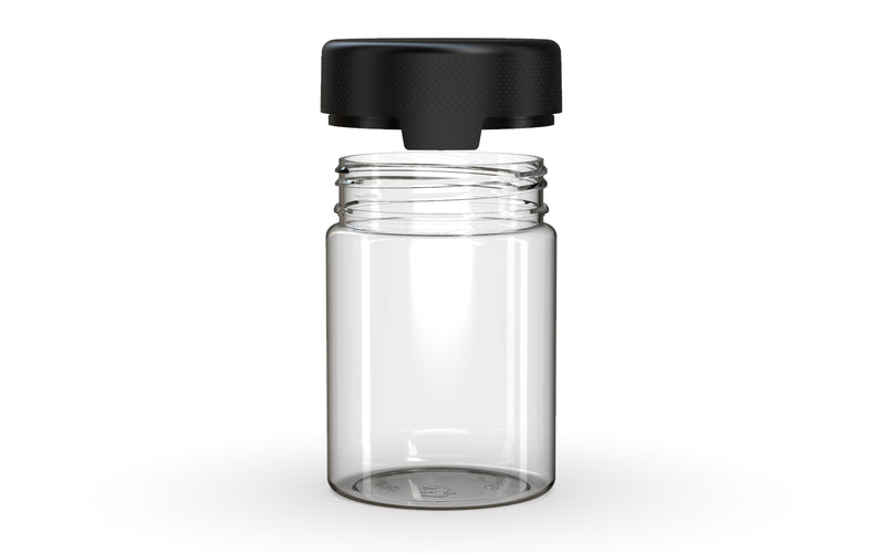 650CC/21.5FL.OZ/650ML Aviator CR - XL Container With Inner Seal & Tamper - Clear Natural With Opaque Black Lid - Copackr.com