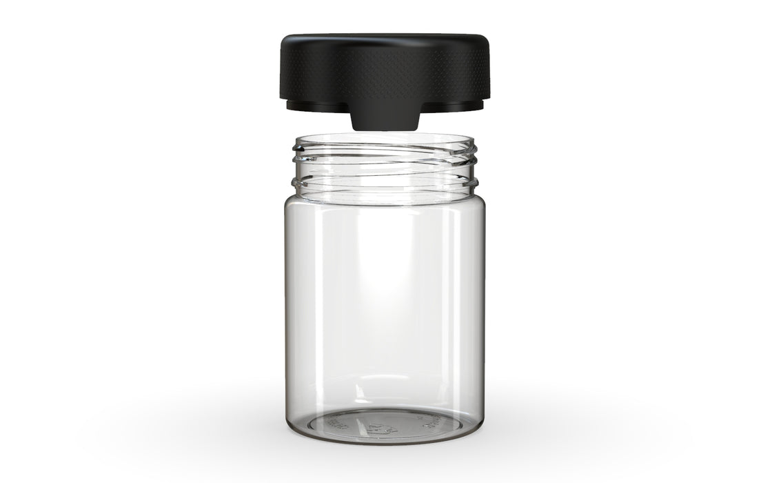 650CC/21.5FL.OZ/650ML Aviator CR - XL Container With Inner Seal & Tamper - Clear Natural With Opaque Black Lid