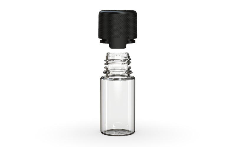 Chubby Gorilla - 30ML Stubby Aviator Bottle - Clear Natural Bottle / Opaque Black Cap - Copackr.com