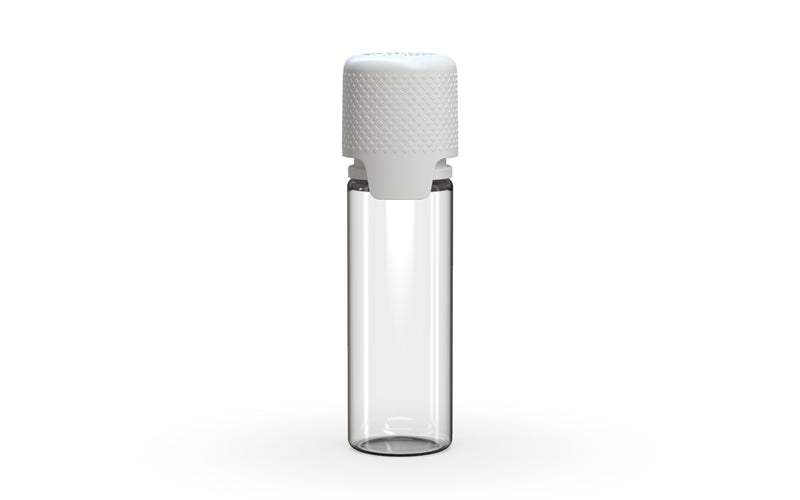Aviator 16.5ML Bottle With Inner Seal & Tamper Evident Breakoff Band - Clear Natural Bottle / Opaque White Cap - Copackr.com