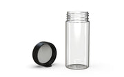 240CC/8FL.OZ/240ML Aviator CR - Container With Inner Seal & Tamper - Clear Natural With Opaque Black Lid - Copackr.com