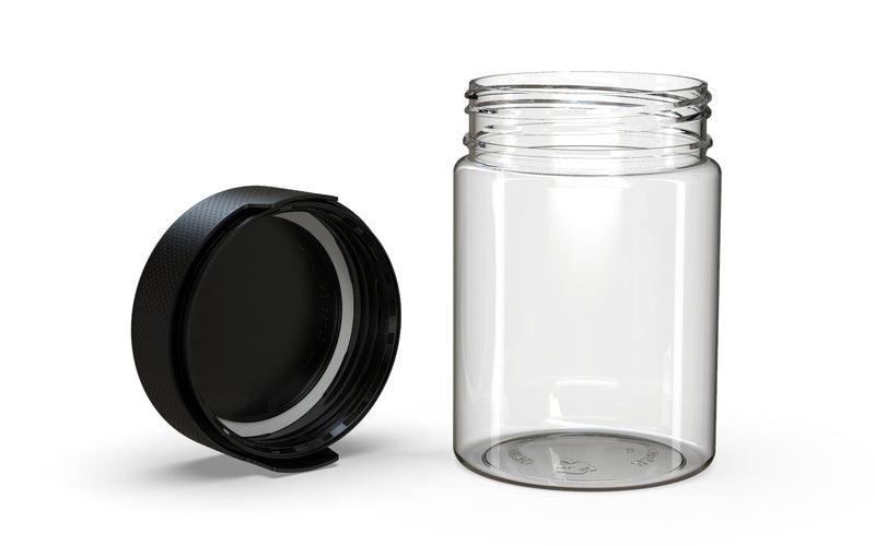 650CC/21.5FL.OZ/650ML Aviator CR - XL Container With Inner Seal & Tamper - Clear Natural With Opaque Black Lid - Copackr.com