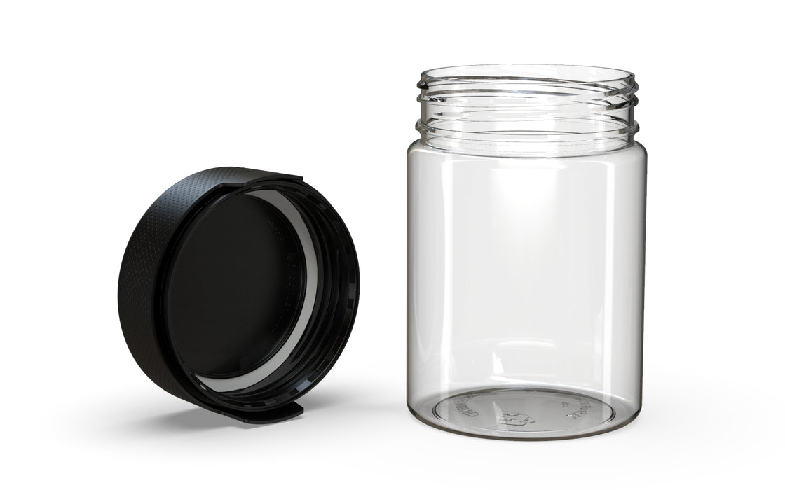 650CC/21.5FL.OZ/650ML Aviator CR - XL Container With Inner Seal & Tamper - Clear Natural With Opaque Black Lid