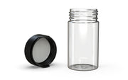 150CC/5FL.OZ/150ML Aviator CR - Container With Inner Seal & Tamper - Clear Natural With Opaque Black Lid - Copackr.com