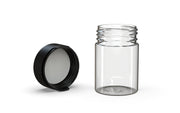 120CC/4FL.OZ/120ML Aviator CR - Container With Inner Seal & Tamper - Clear Natural With Opaque Black Lid - Copackr.com