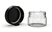 220CC/7.5FL.OZ/220ML Aviator CR - XL Container With Inner Seal & Tamper - Clear Natural With Opaque Black Lid - Copackr.com