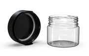 300CC/10FL.OZ/300ML Aviator CR - XL Container With Inner Seal & Tamper - Clear Natural With Opaque Black Lid - Copackr.com