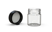 90CC/3FL.OZ/90ML Aviator CR - Container With Inner Seal & Tamper - Clear Natural With Opaque Black Lid - Copackr.com