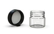 60CC/2FL.OZ/60ML Aviator CR - Container With Inner Seal & Tamper - Clear Natural With Opaque Black Lid - Copackr.com