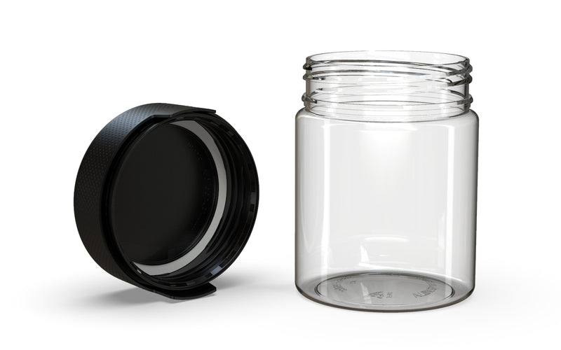 550CC/18.5FL.OZ/550ML Aviator CR - XL Container With Inner Seal & Tamper - Clear Natural With Opaque Black Lid - Copackr.com