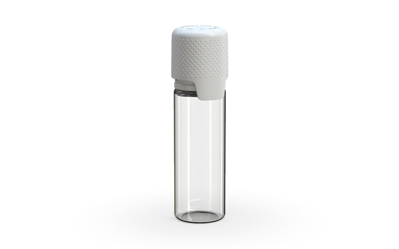 Aviator 16.5ML Bottle With Inner Seal & Tamper Evident Breakoff Band - Clear Natural Bottle / Opaque White Cap - Copackr.com