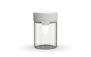 120CC/4FL.OZ/120ML Aviator CR - Container With Inner Seal & Tamper - Clear Natural With Opaque White Lid - Copackr.com
