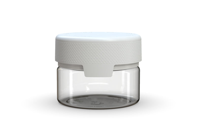 220CC/7.5FL.OZ/220ML Aviator CR - XL Container With Inner Seal & Tamper - Clear Natural With Opaque White Lid - Copackr.com