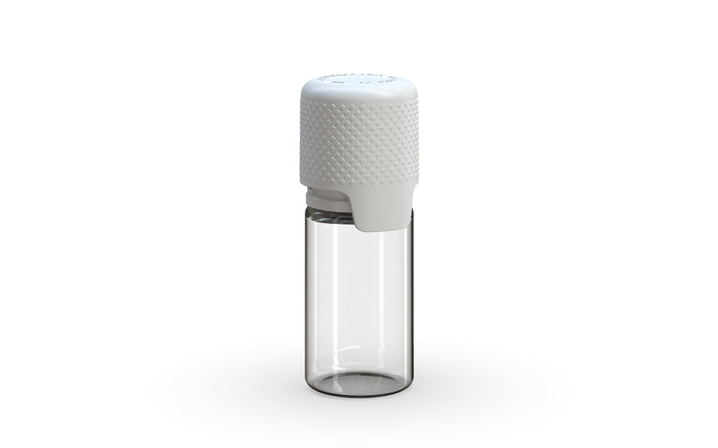 Aviator 10ML Bottle With Inner Seal & Tamper Evident Breakoff Band - Clear Natural Bottle / Opaque White Cap - Copackr.com