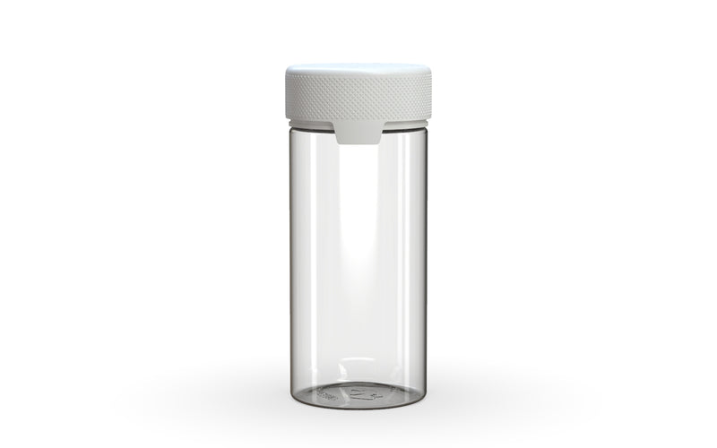 240CC/8FL.OZ/240ML Aviator CR - Container With Inner Seal & Tamper - Clear Natural With Opaque White Lid - Copackr.com
