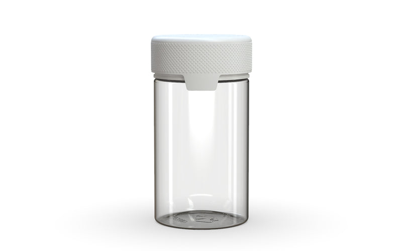 150CC/5FL.OZ/150ML Aviator CR - Container With Inner Seal & Tamper - Clear Natural With Opaque White Lid - Copackr.com