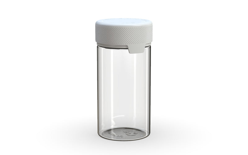 180CC/6FL.OZ/180ML Aviator CR - Container With Inner Seal & Tamper - Clear Natural With Opaque White Lid - Copackr.com