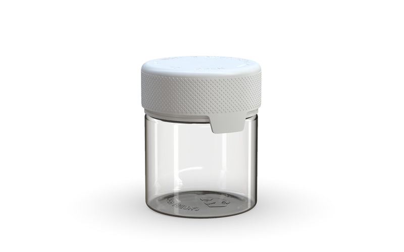 90CC/3FL.OZ/90ML Aviator CR - Container With Inner Seal & Tamper - Clear Natural With Opaque White Lid - Copackr.com