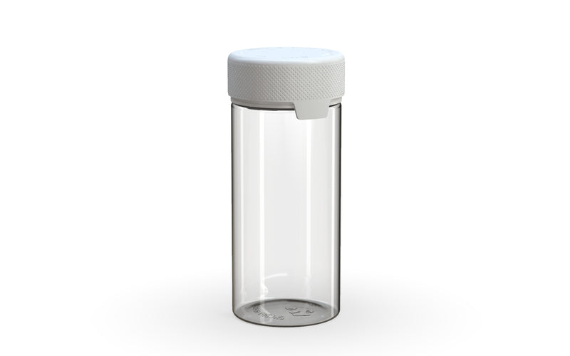 240CC/8FL.OZ/240ML Aviator CR - Container With Inner Seal & Tamper - Clear Natural With Opaque White Lid - Copackr.com