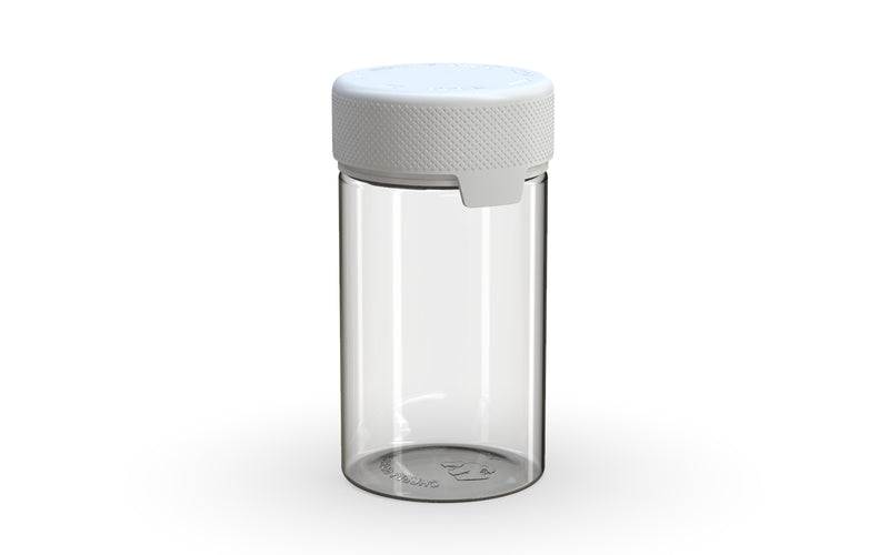 150CC/5FL.OZ/150ML Aviator CR - Container With Inner Seal & Tamper - Clear Natural With Opaque White Lid - Copackr.com
