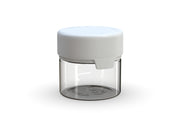 60CC/2FL.OZ/60ML Aviator CR - Container With Inner Seal & Tamper - Clear Natural With Opaque White Lid - Copackr.com
