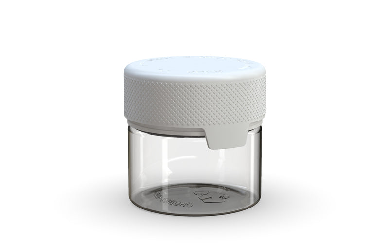 60CC/2FL.OZ/60ML Aviator CR - Container With Inner Seal & Tamper - Clear Natural With Opaque White Lid - Copackr.com