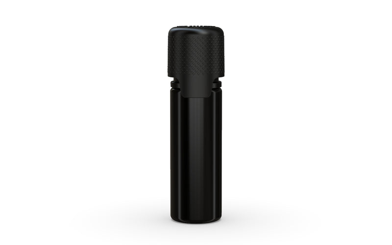 Aviator 16.5ML Bottle With Inner Seal & Tamper Evident Breakoff Band - Opaque Black Bottle / Opaque Black Cap - Copackr.com