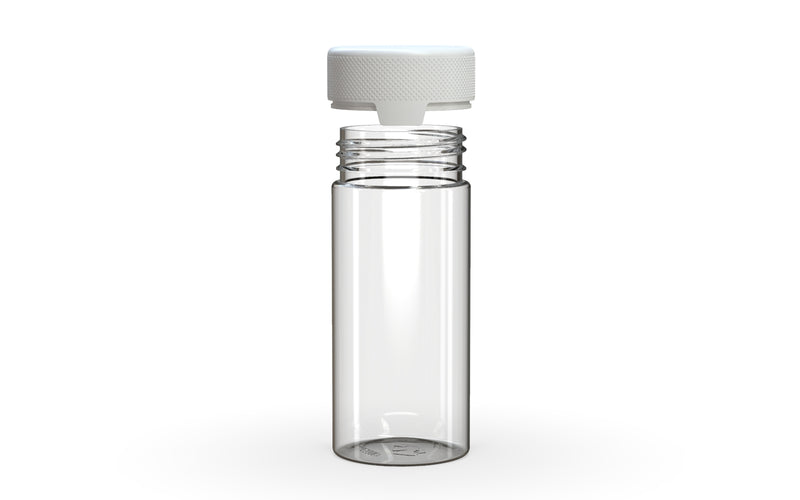 240CC/8FL.OZ/240ML Aviator CR - Container With Inner Seal & Tamper - Clear Natural With Opaque White Lid - Copackr.com