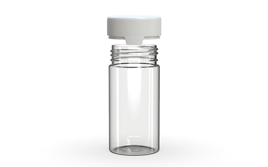 180CC/6FL.OZ/180ML Aviator CR - Container With Inner Seal & Tamper - Clear Natural With Opaque White Lid