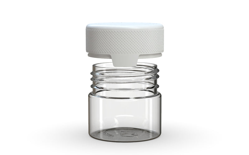 60CC/2FL.OZ/60ML Aviator CR - Container With Inner Seal & Tamper - Clear Natural With Opaque White Lid - Copackr.com