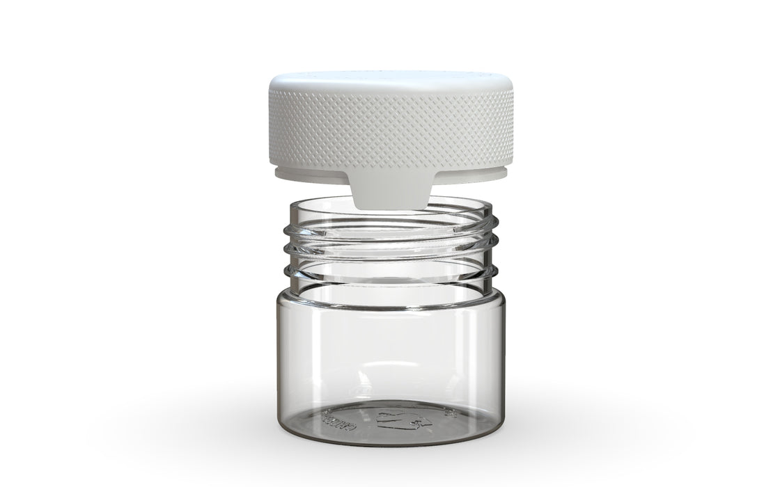 60CC/2FL.OZ/60ML Aviator CR - Container With Inner Seal & Tamper - Clear Natural With Opaque White Lid