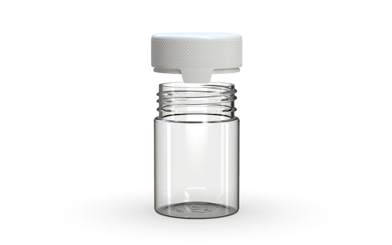 120CC/4FL.OZ/120ML Aviator CR - Container With Inner Seal & Tamper - Clear Natural With Opaque White Lid - Copackr.com